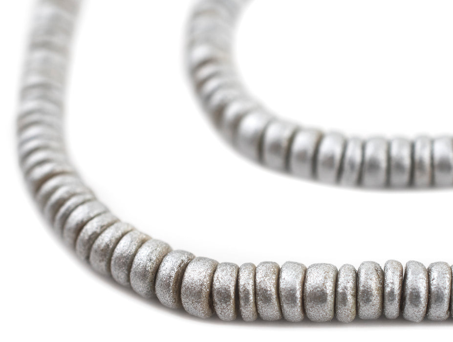 Silver Disk Coconut Shell Beads (8mm) - The Bead Chest
