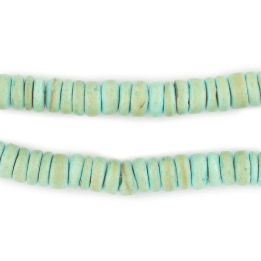 Mint Green Disk Coconut Shell Beads (8mm) - The Bead Chest