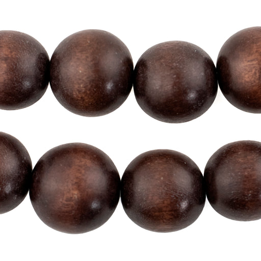 Cocoa Brown Round Natural Wood Beads (20mm) - The Bead Chest