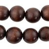 Cocoa Brown Round Natural Wood Beads (20mm)