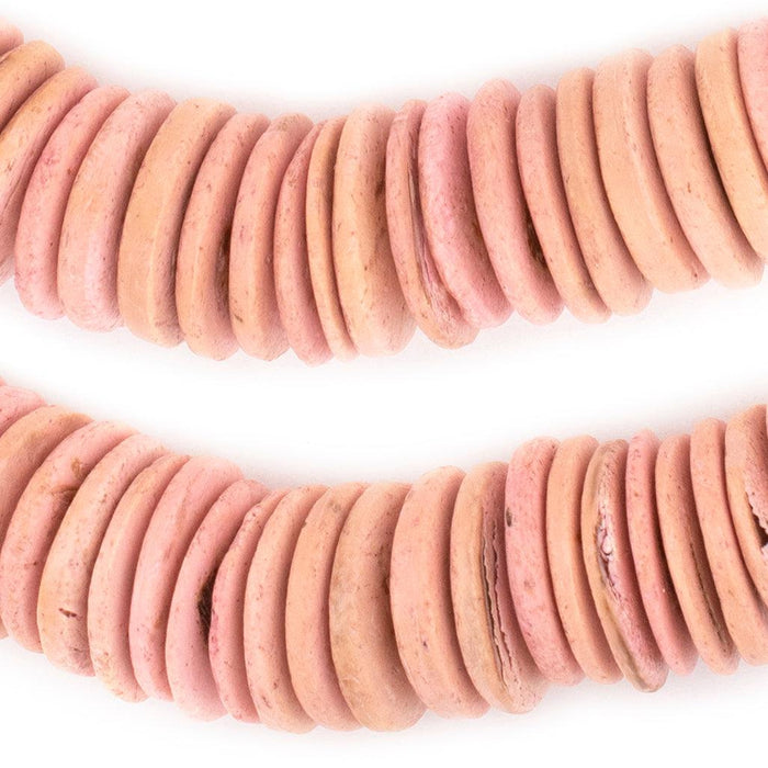 Pink Disk Coconut Shell Beads (20mm) - The Bead Chest