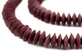 Rustic Cherry Red Saucer Natural Wood Beads (15mm) - The Bead Chest