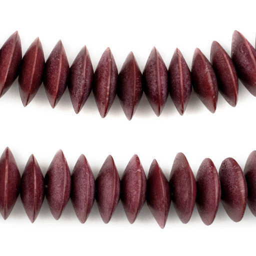Rustic Cherry Red Saucer Natural Wood Beads (15mm) - The Bead Chest