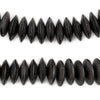 Rustic Black Saucer Natural Wood Beads (15mm)