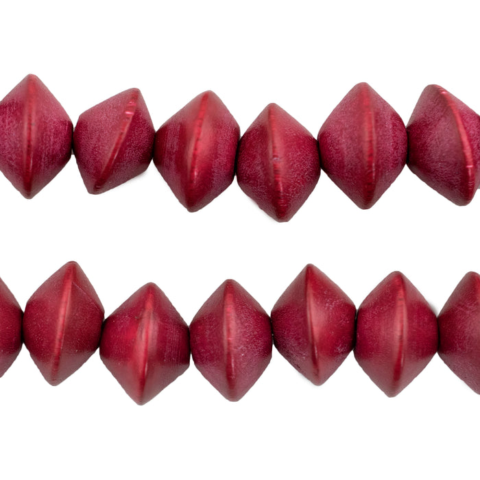 Rustic Red Bicone Natural Wood Beads (10x15mm) - The Bead Chest