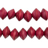 Rustic Red Bicone Natural Wood Beads (10x15mm)