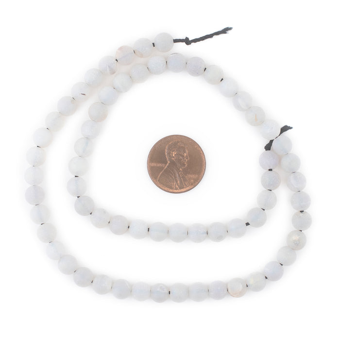Smooth Pearl Druzy Agate Beads (6mm) - The Bead Chest