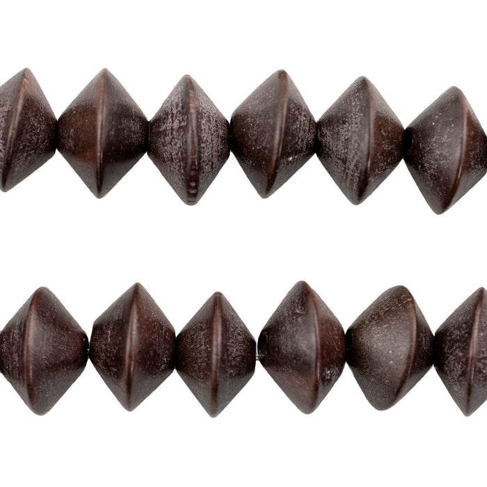 Cocoa Brown Bicone Natural Wood Beads (10x15mm) - The Bead Chest