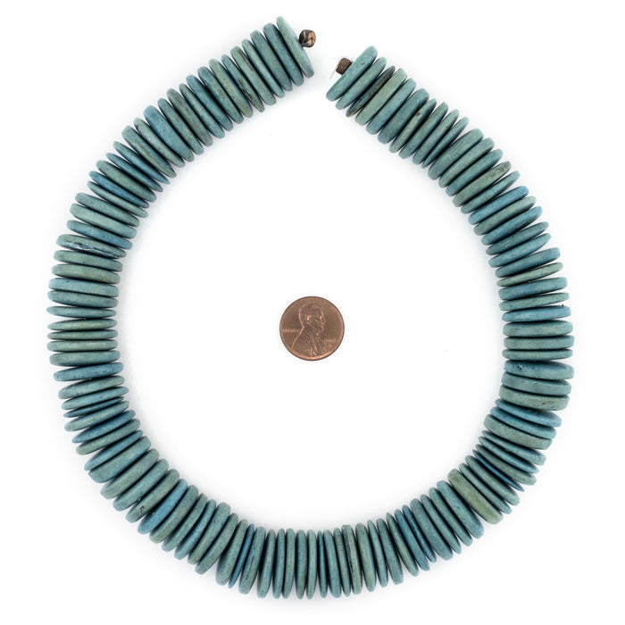 Light Blue Disk Coconut Shell Beads (20mm) - The Bead Chest