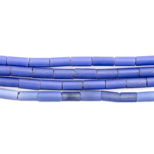 Blue Russian Fulani Tube Funeral Beads (4mm) - The Bead Chest