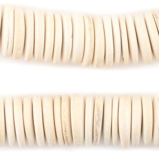 White Disk Coconut Shell Beads (20mm) - The Bead Chest