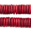 Red Disk Coconut Shell Beads (20mm)