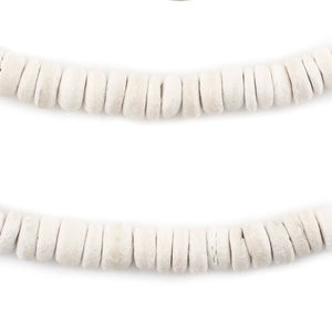 White Disk Coconut Shell Beads (8mm)