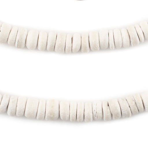 White Disk Coconut Shell Beads (8mm) - The Bead Chest