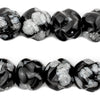 Carved Woven Snowflake Obsidian Beads (18mm)