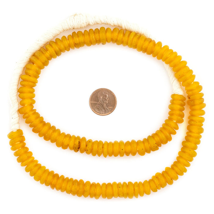 Light Orange Rondelle Recycled Glass Beads (11mm) - The Bead Chest