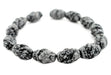 Jumbo Carved Spiral Snowflake Obsidian Beads (30x20mm) - The Bead Chest