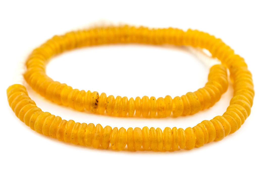 Light Orange Rondelle Recycled Glass Beads (11mm) - The Bead Chest