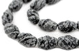 Jumbo Carved Spiral Snowflake Obsidian Beads (30x20mm) - The Bead Chest