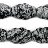 Jumbo Carved Spiral Snowflake Obsidian Beads (30x20mm)
