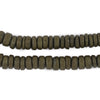 Olive Green Disk Coconut Shell Beads (8mm)