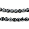 Round Snowflake Obsidian Beads (8mm)