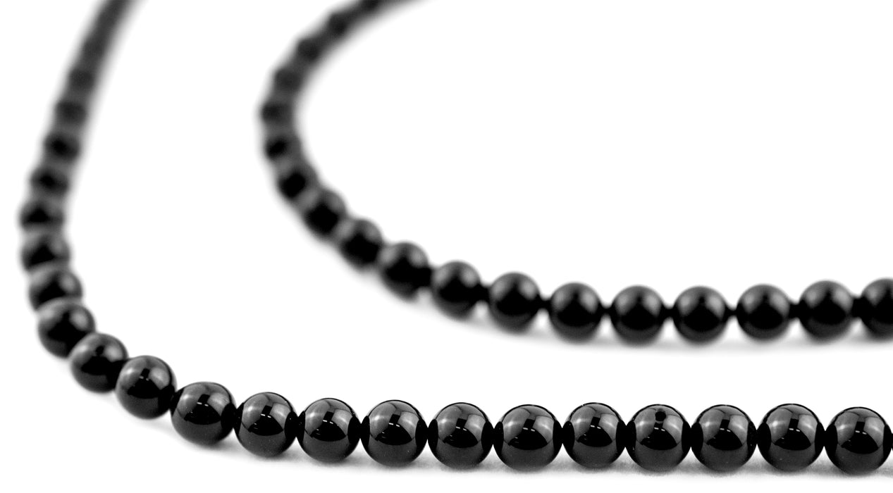 Round Onyx Beads (4mm) - The Bead Chest