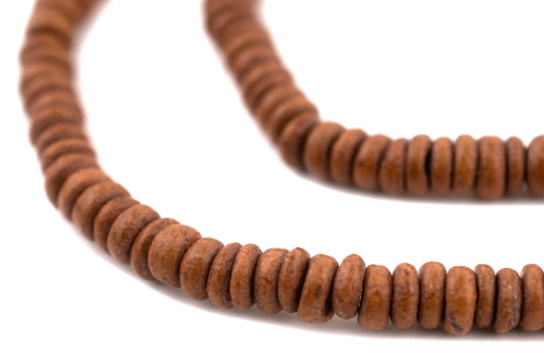 Light Brown Disk Coconut Shell Beads (8mm) - The Bead Chest