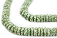 Earth Green Fused Rondelle Recycled Glass Beads (11mm) - The Bead Chest