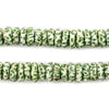 Earth Green Fused Rondelle Recycled Glass Beads (11mm)