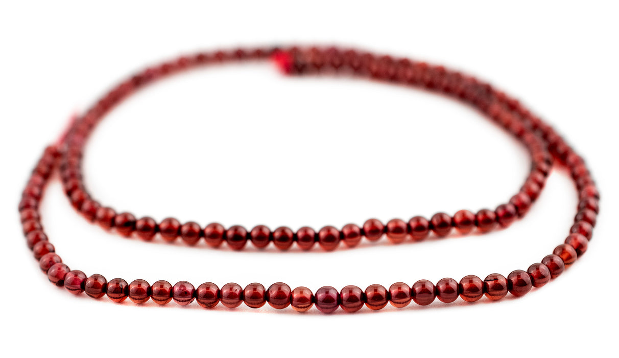 Round Red Spessartine Garnet Beads (3mm) - The Bead Chest