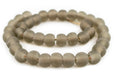 Groundhog Grey Frosted Sea Glass Beads (14mm) - The Bead Chest
