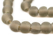 Groundhog Grey Frosted Sea Glass Beads (14mm) - The Bead Chest