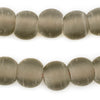 Groundhog Grey Frosted Sea Glass Beads (14mm)