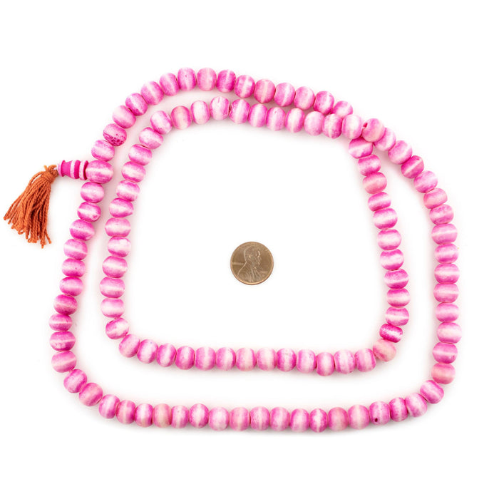 Pink Rustic Bone Mala Beads (10mm) - The Bead Chest