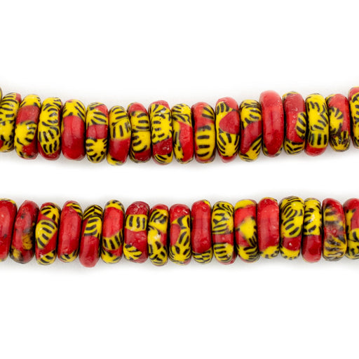 Sun & Fire Fused Rondelle Recycled Glass Beads (11mm) - The Bead Chest