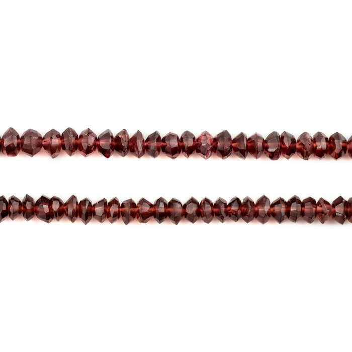 Faceted Saucer Garnet Beads (5mm) - The Bead Chest