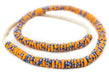 Tiger Blue Rondelle Recycled Glass Beads (11mm) - The Bead Chest