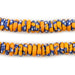 Tiger Blue Rondelle Recycled Glass Beads (11mm) - The Bead Chest