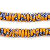 Tiger Blue Rondelle Recycled Glass Beads (11mm)