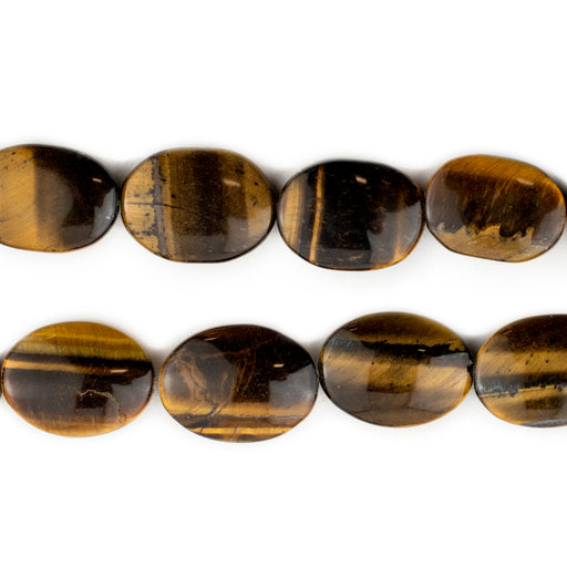 Flat Oval Tiger Eye Beads (12-15mm) - The Bead Chest