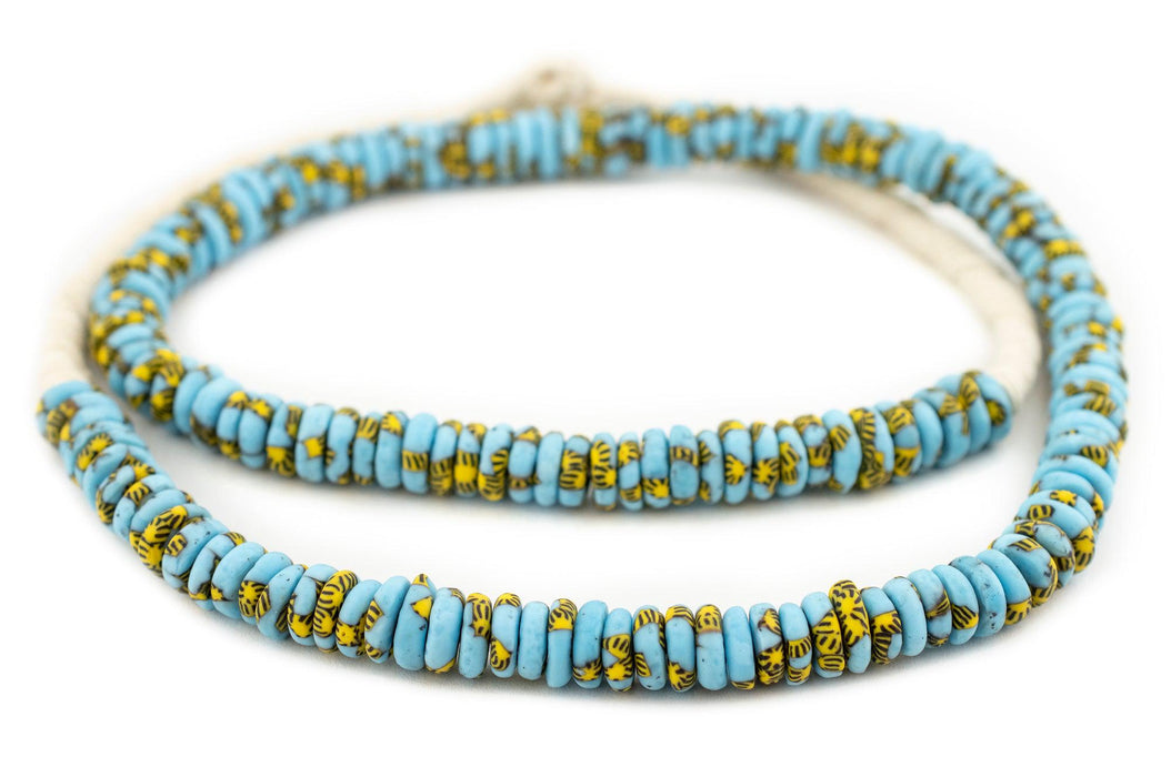 Sun & Water Fused Rondelle Recycled Glass Beads (11mm) - The Bead Chest