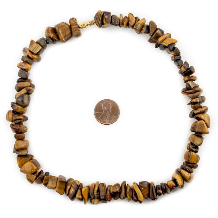 Tiger Eye Chip Beads Necklace (6-16mm) - The Bead Chest