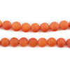 Matte Round Papaya Orange Aventurine Beads (8mm)