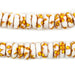 White Fire Fused Rondelle Recycled Glass Beads (14mm) - The Bead Chest