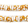White Fire Fused Rondelle Recycled Glass Beads (14mm)