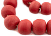 Super Jumbo Opaque Red Recycled Glass Beads (28mm) - The Bead Chest