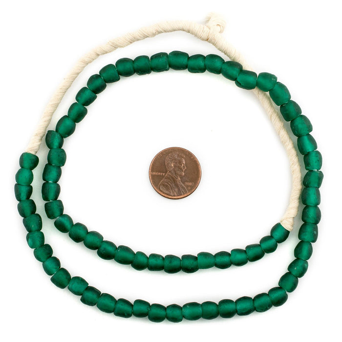 Emerald Green Recycled Glass Beads (7mm) - The Bead Chest