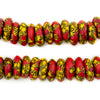 Sun & Fire Fused Rondelle Recycled Glass Beads (14mm)