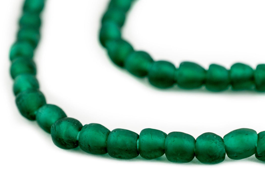 Emerald Green Recycled Glass Beads (7mm) - The Bead Chest